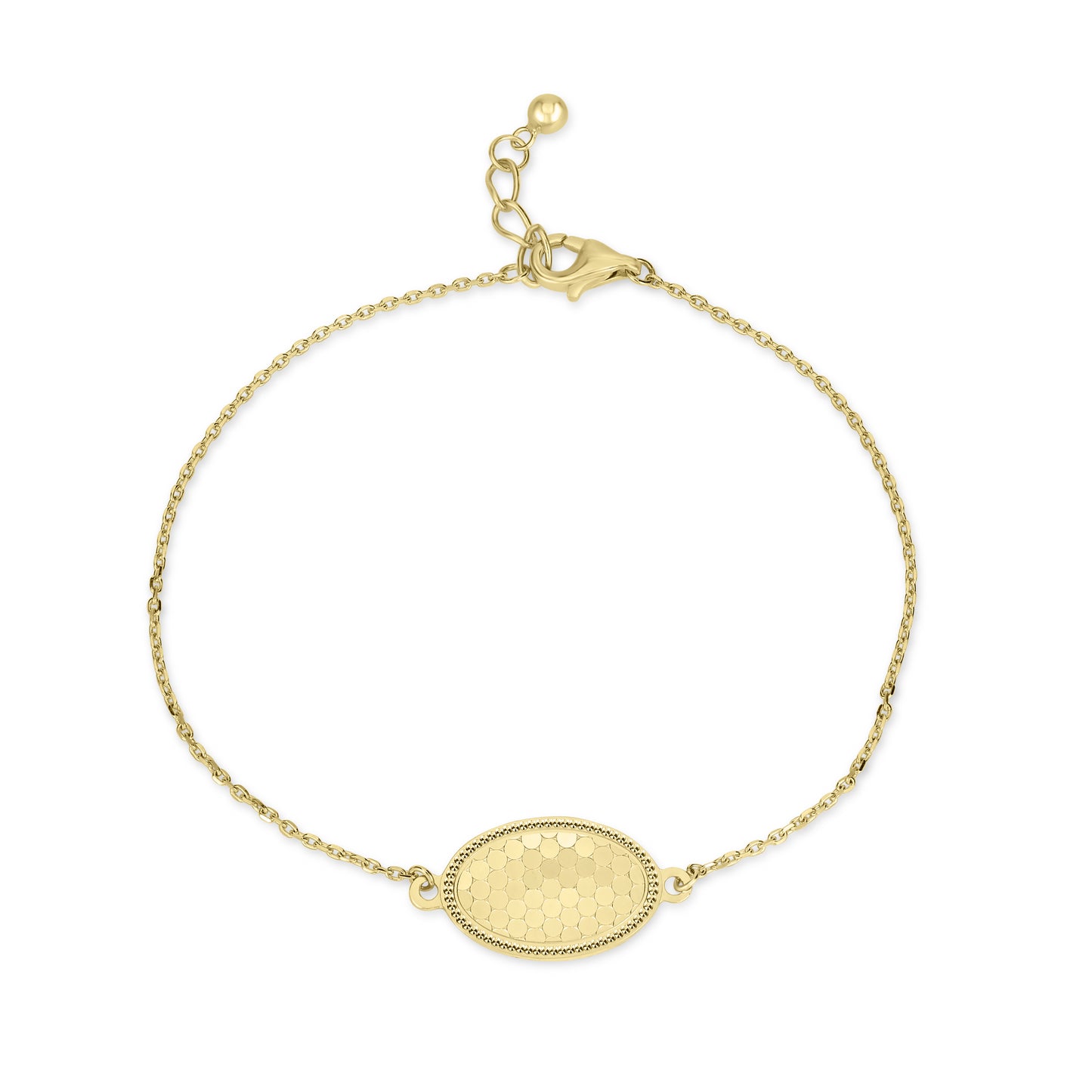 14K Yellow Gold Oval Solo Shimmer Bracelet