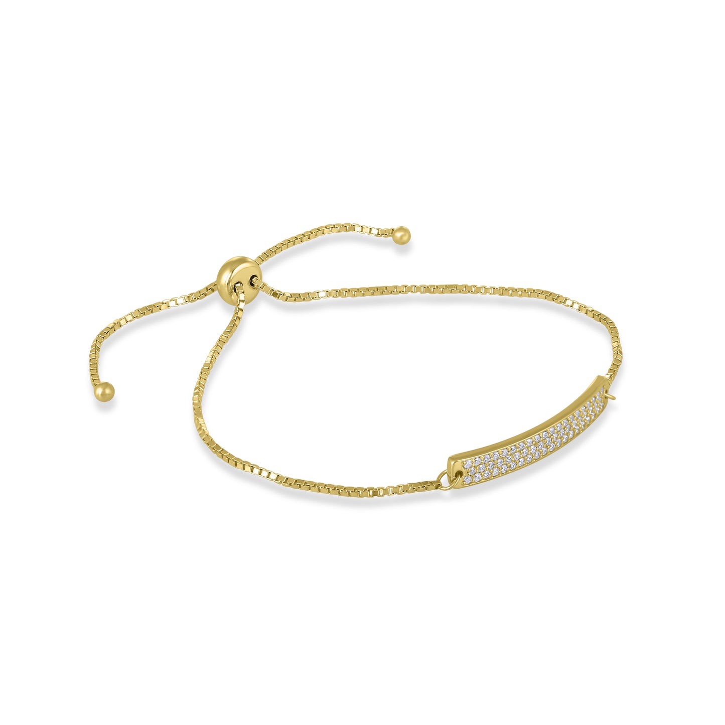 14K Yellow Gold Diamond Bolo Leonard Bracelet