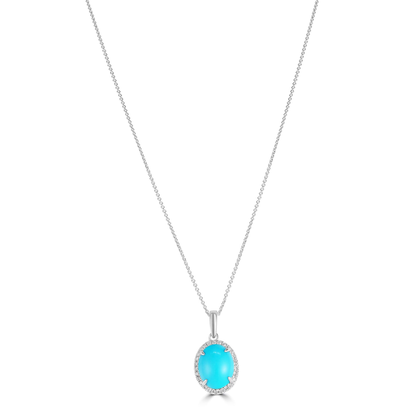 14K White Gold Kimmie Turquoise Necklace