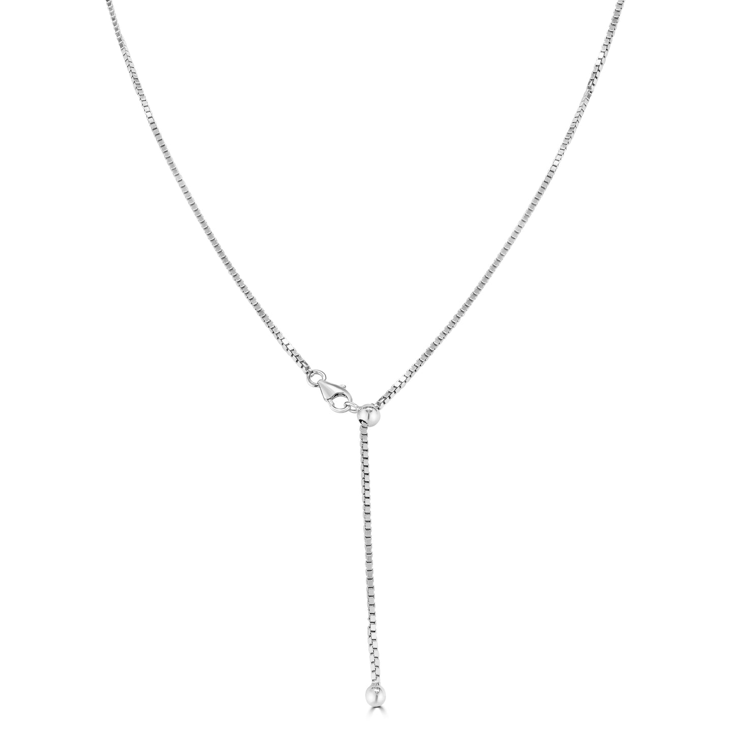 The White Gold Slight Shimmer Adjustable Bolo Necklace