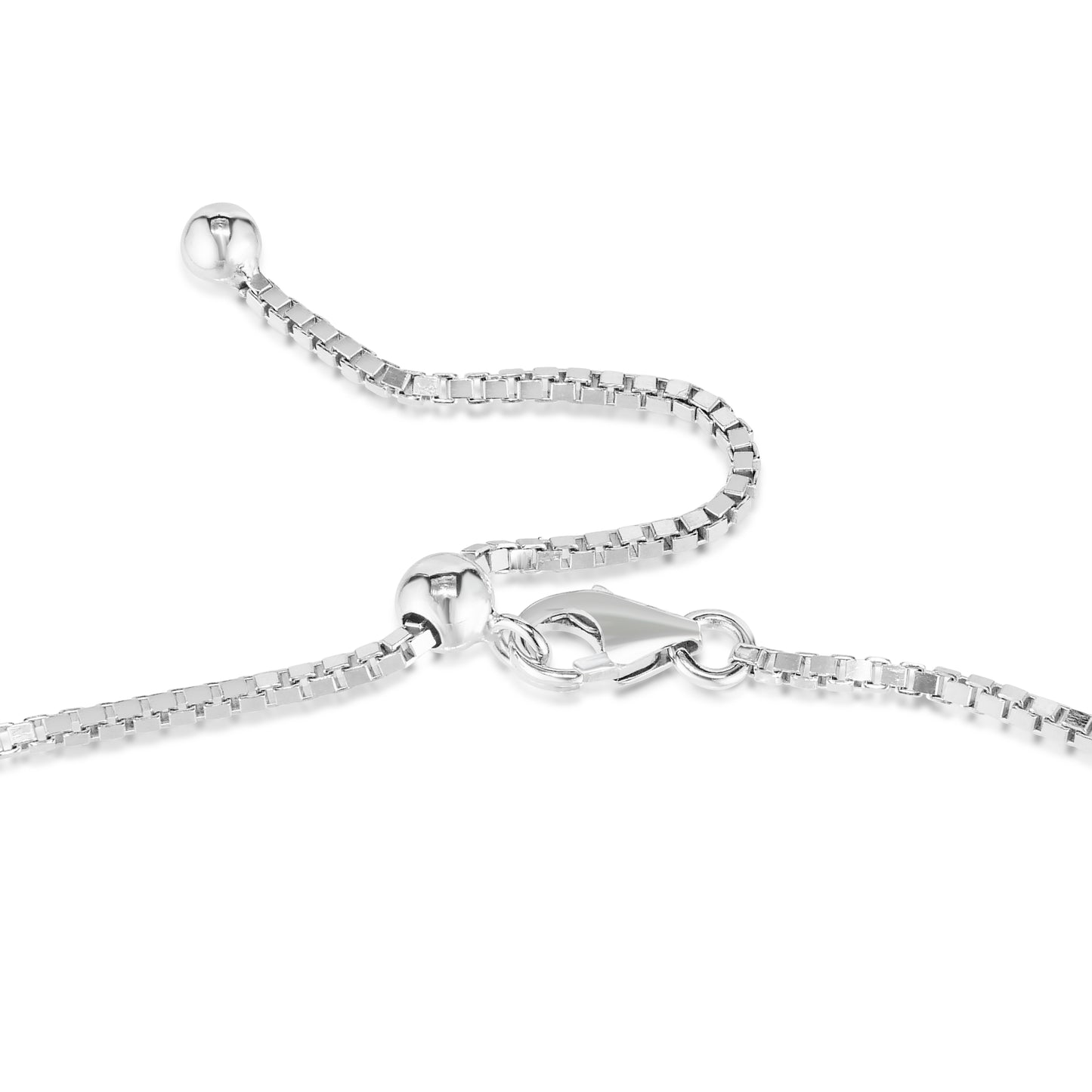 The White Gold Slight Shimmer Adjustable Bolo Bracelet