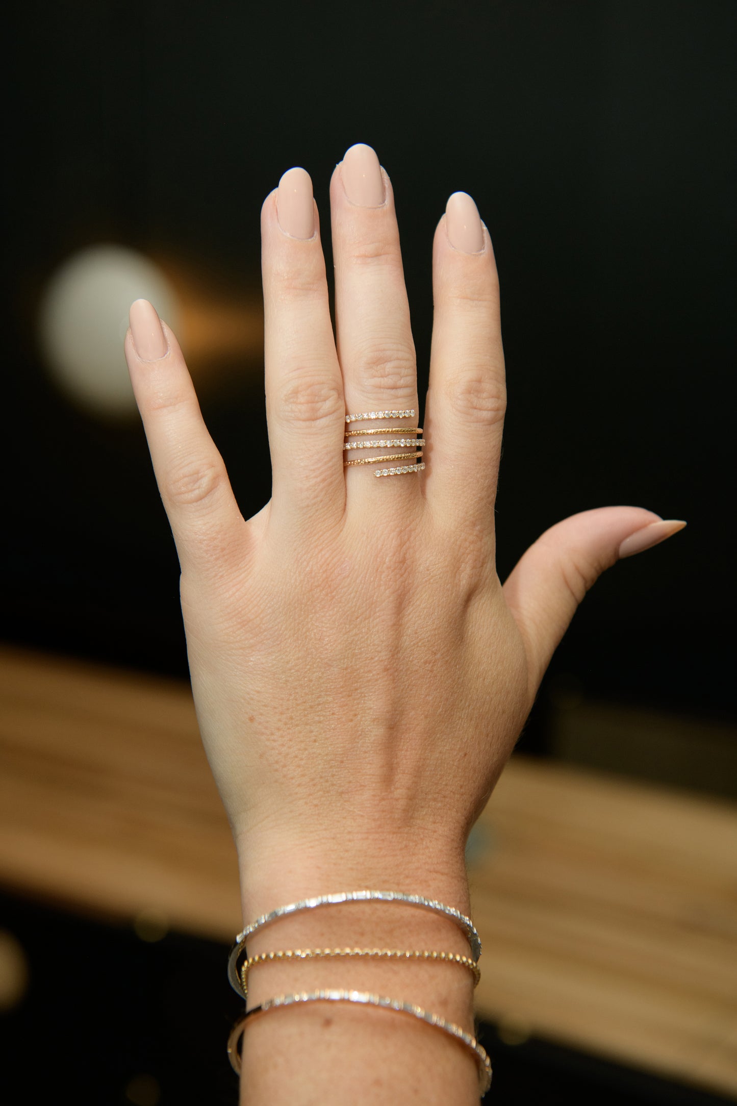 The 14K Yellow Gold Bowery Diamond Spiral Wrap Ring