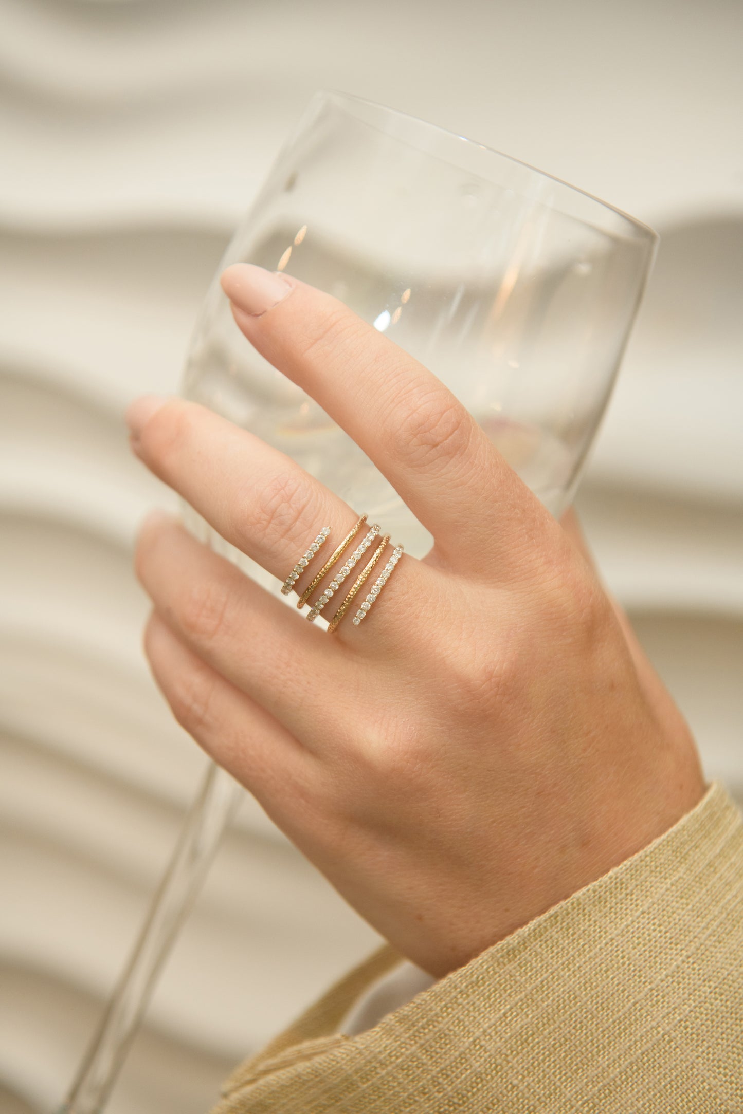 The 14K Yellow Gold Bowery Diamond Spiral Wrap Ring