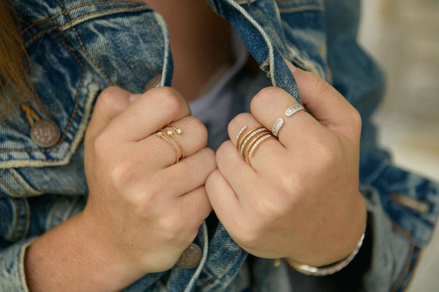 The 14K Yellow Gold Bowery Diamond Spiral Wrap Ring
