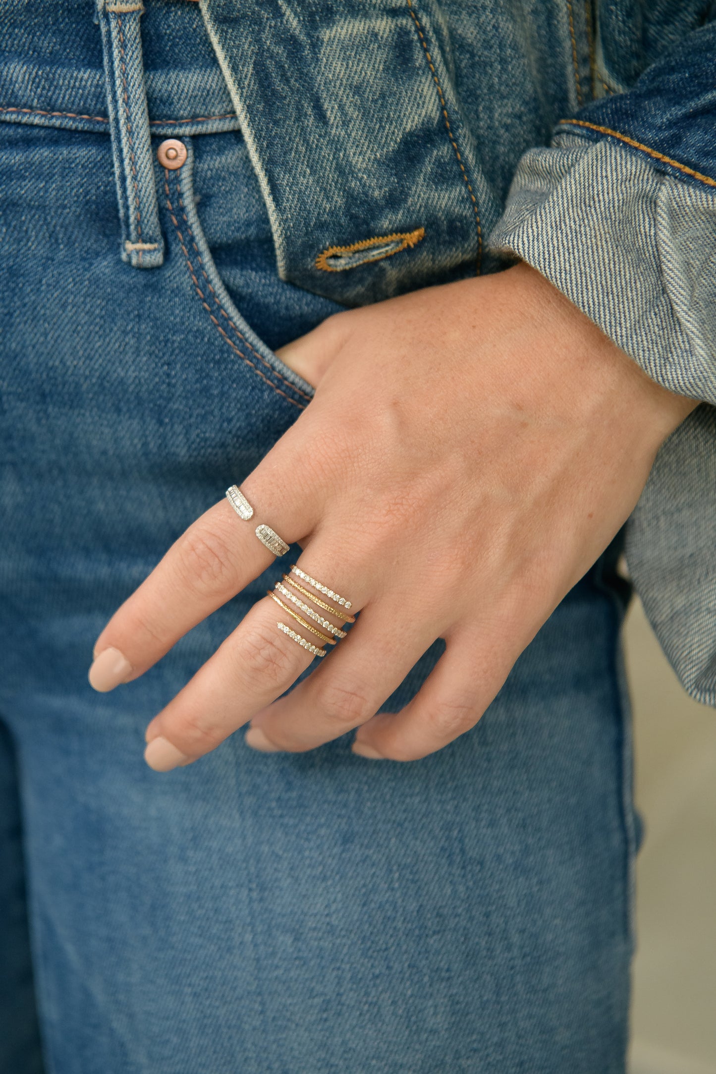 The 14K Yellow Gold Bowery Diamond Spiral Wrap Ring