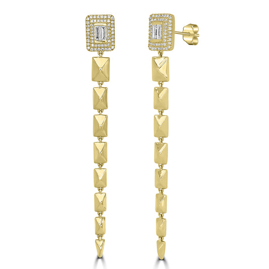 The 14K Yellow Gold Diamond GG Drop Earrings