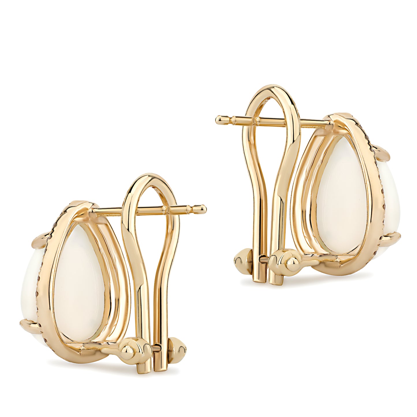 14K Yellow Gold Kimmie Opal Earrings with Diamond Halo Setting