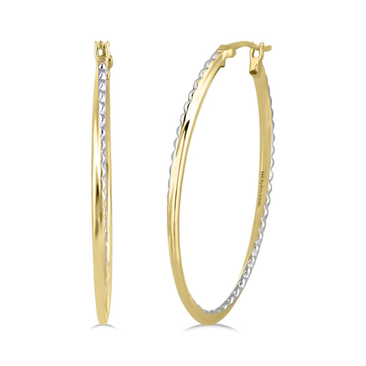 Two-Tone Gold Greenwich Hoop Earrings