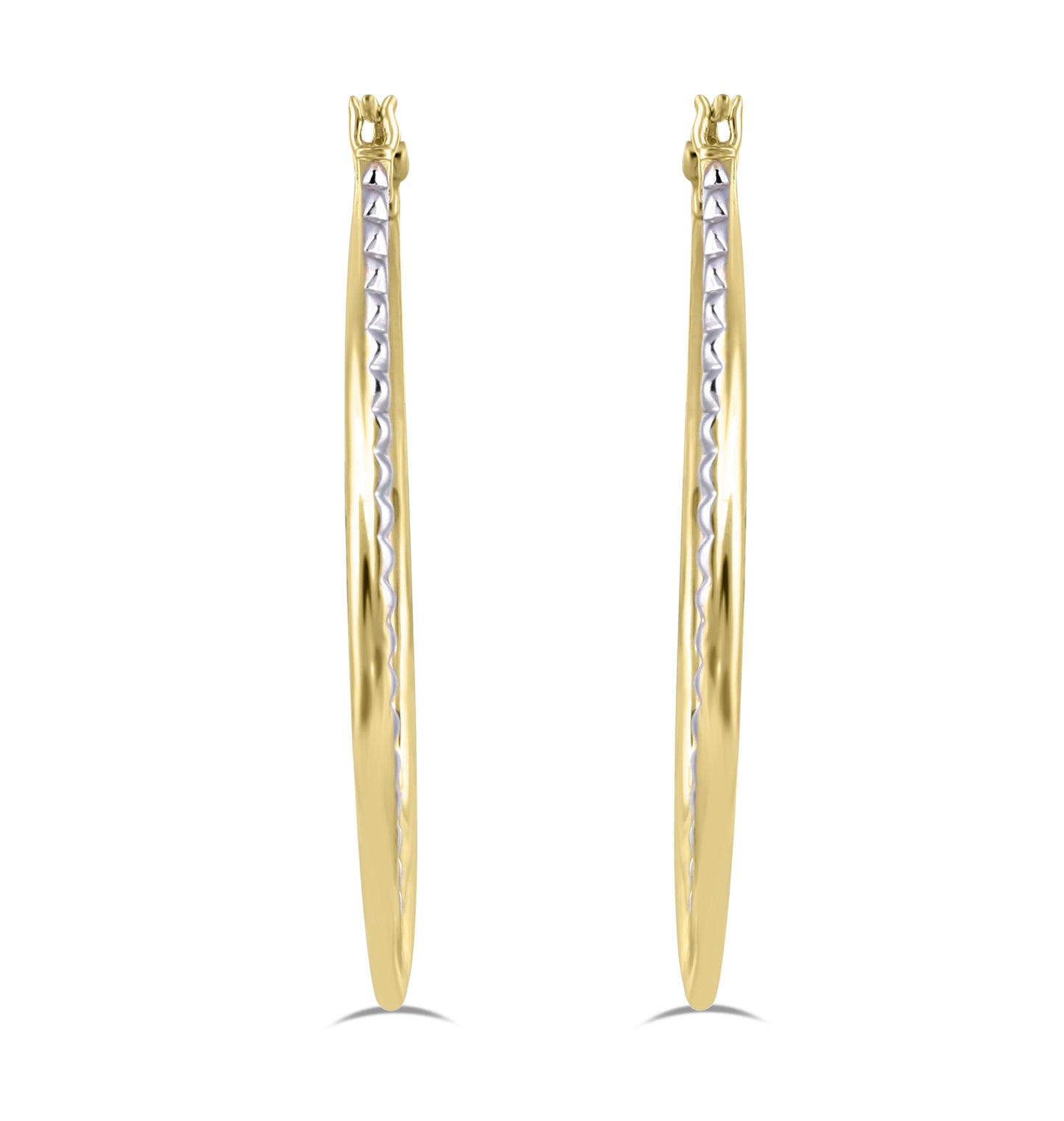 Two-Tone Gold Greenwich Hoop Earrings