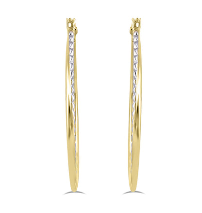 Two-Tone Gold Greenwich Hoop Earrings