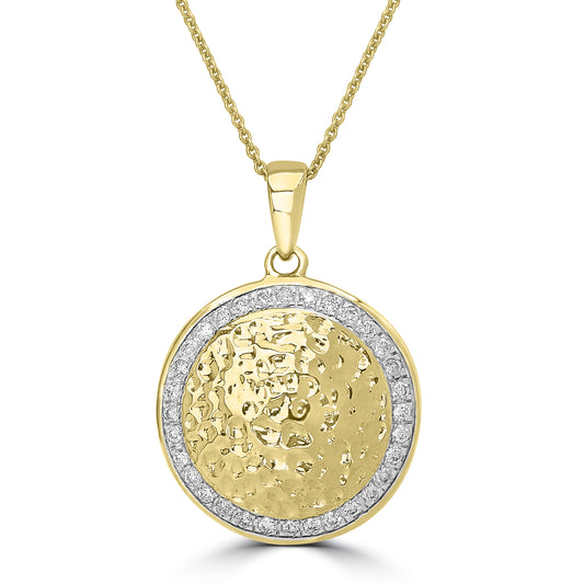 14K Yellow Gold Mercer Necklace with Diamond Pendant
