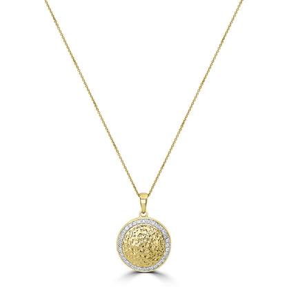 14K Yellow Gold Mercer Necklace with Diamond Pendant