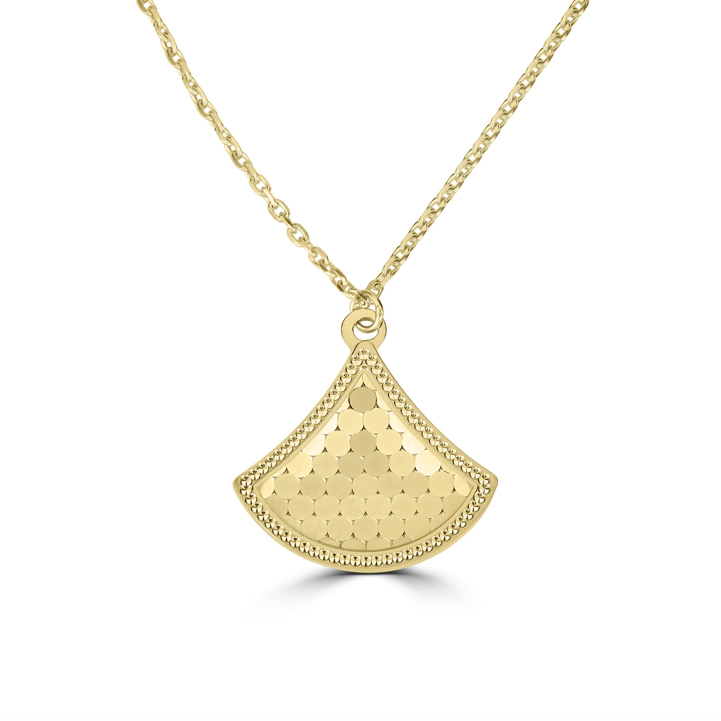 14K Yellow Gold Elegant Shimmer Drop Necklace