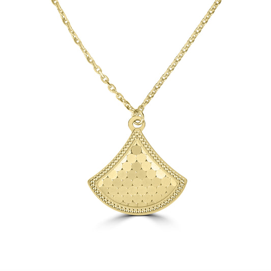 14K Yellow Gold Elegant Shimmer Drop Necklace