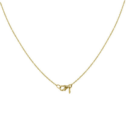 14K Yellow Gold Chestert Necklace with Round Cut Diamonds