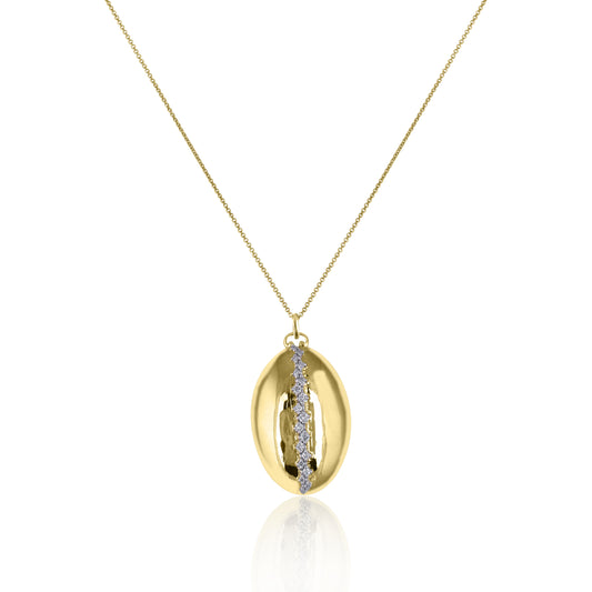 14K Yellow Gold Eldridge Necklace with Diamond Pendant