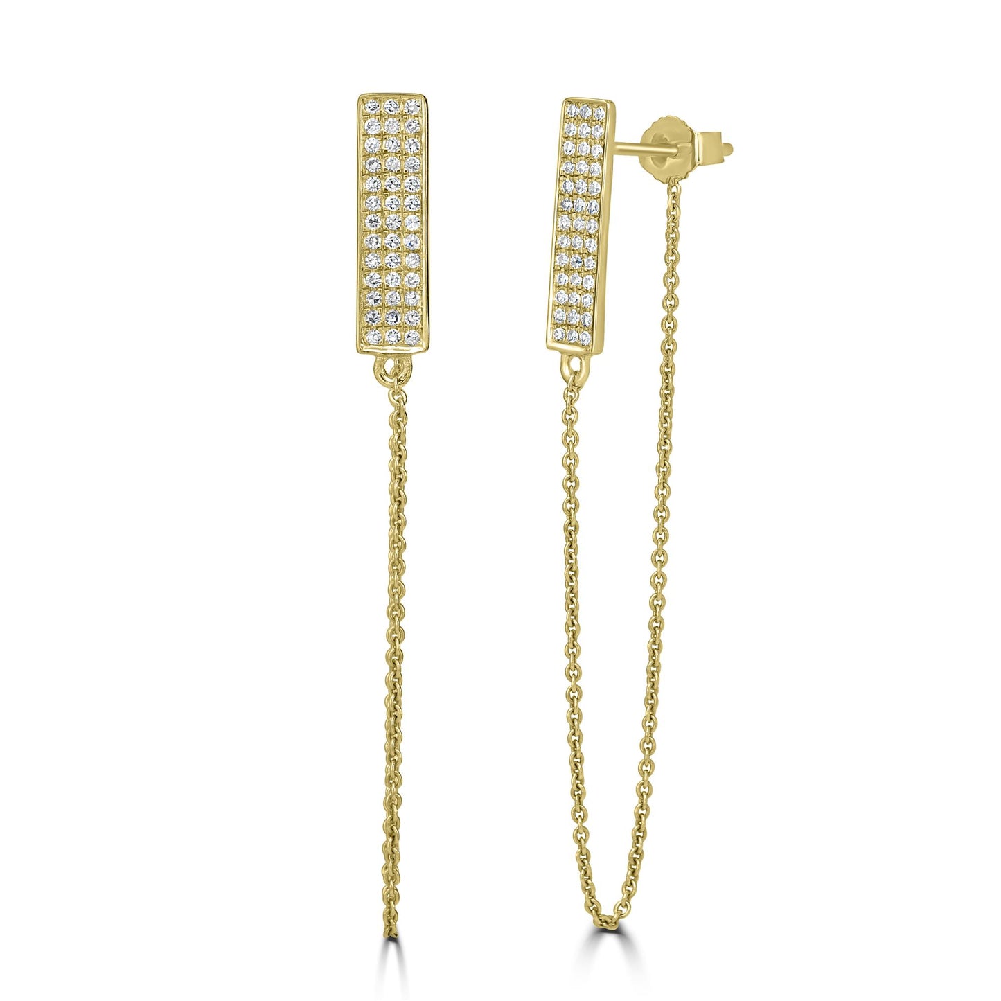 14K Yellow Gold Crosby Earrings with Diamond Studs