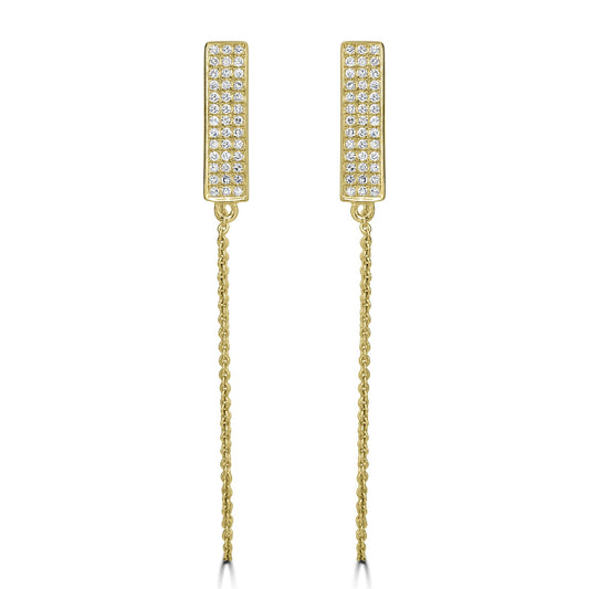 14K Yellow Gold Crosby Earrings with Diamond Studs