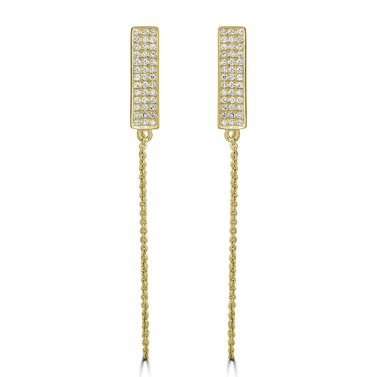 14K Yellow Gold Crosby Earrings with Diamond Studs