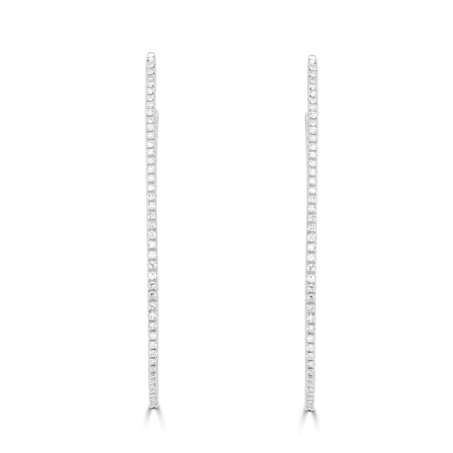 The Tear-Shaped 14K White Gold & Diamond Hoop Earrings