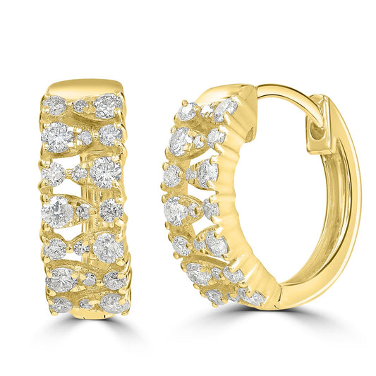 The 14K Yellow Gold Diamond Eldridge Hoop Earrings