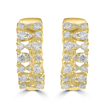 The 14K Yellow Gold Diamond Eldridge Hoop Earrings