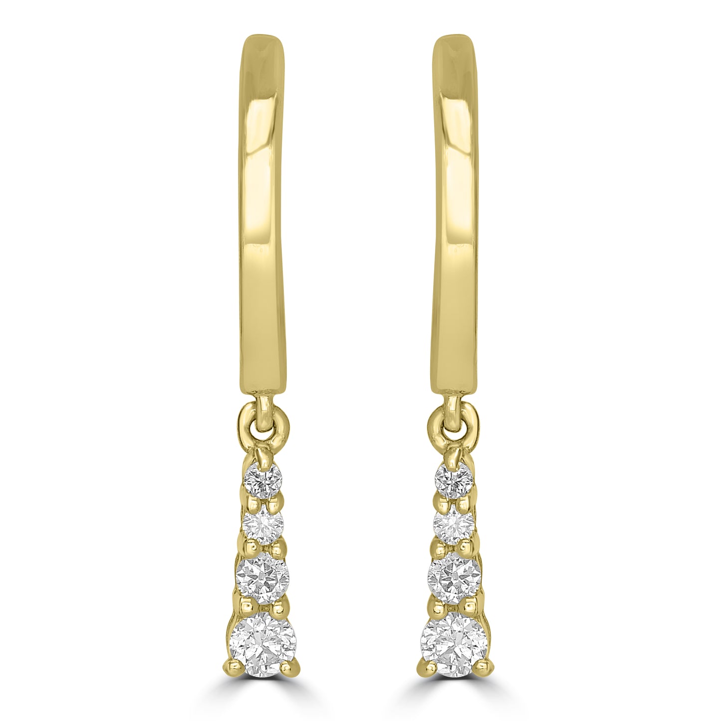 14K Yellow Gold Diamond Eiffel Earrings