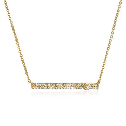 The Lafayette Necklace with 14K Yellow Gold and Diamond Bar Pendant