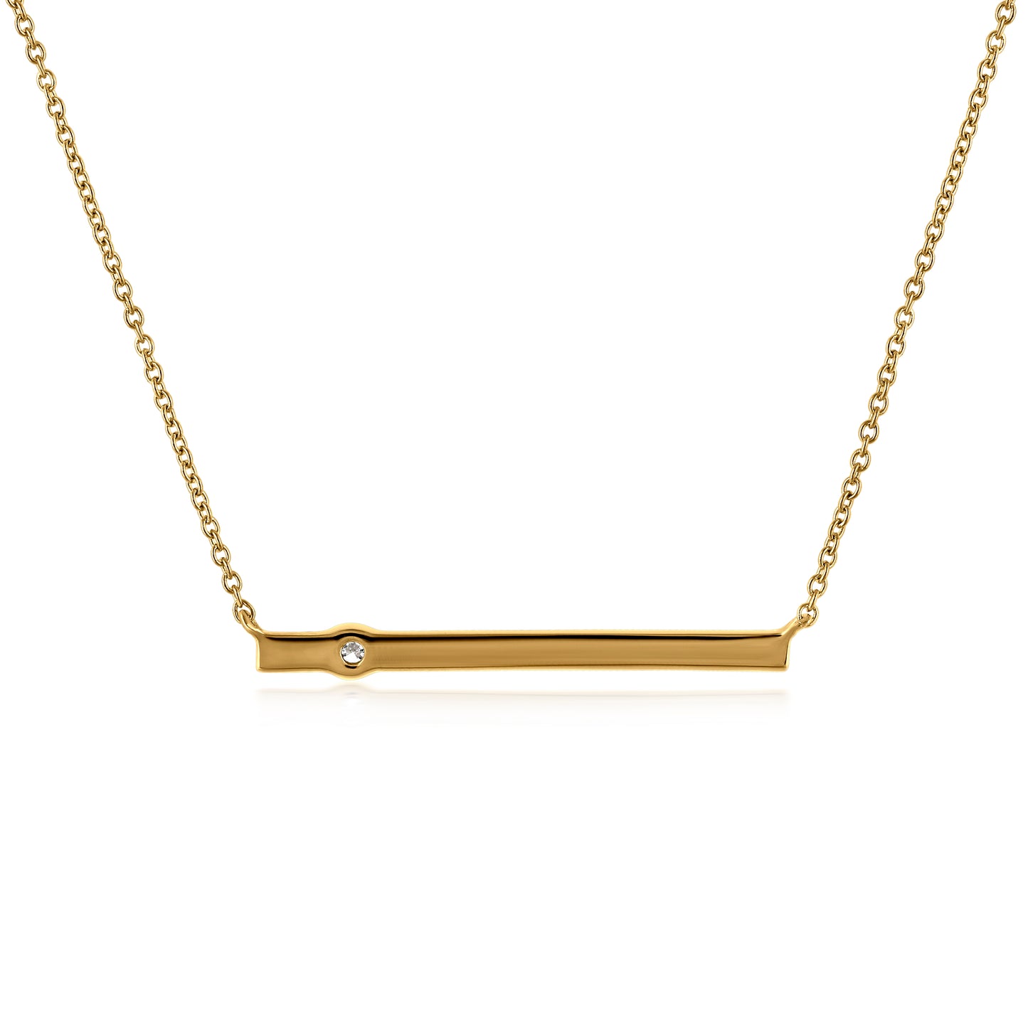 The Lafayette Necklace with 14K Yellow Gold and Diamond Bar Pendant
