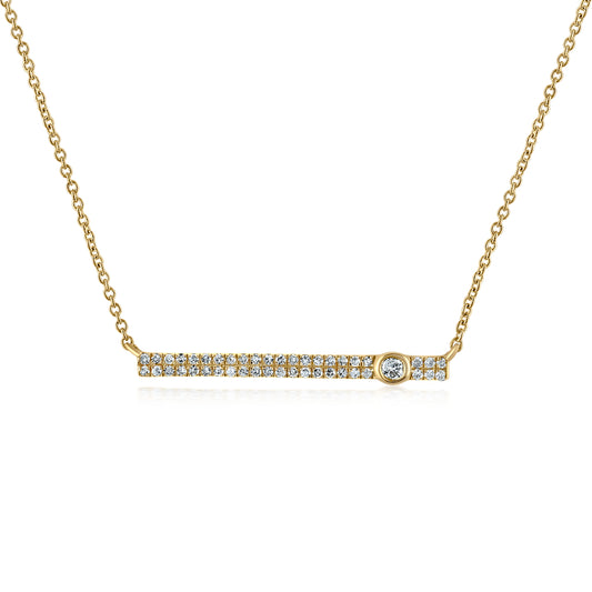 The Lafayette Necklace with 14K Yellow Gold and Diamond Bar Pendant