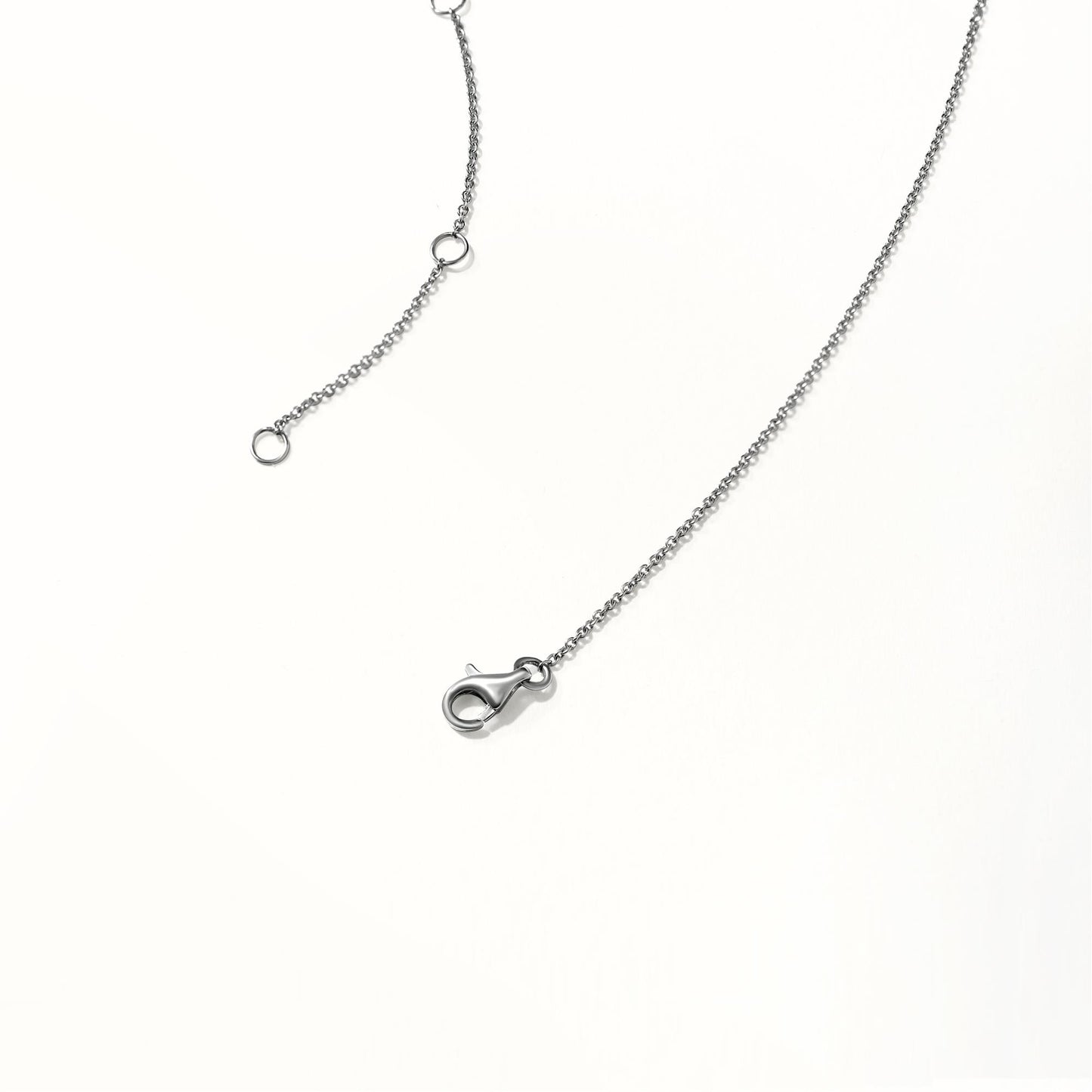 14K White Gold Diamond Chevron Necklace