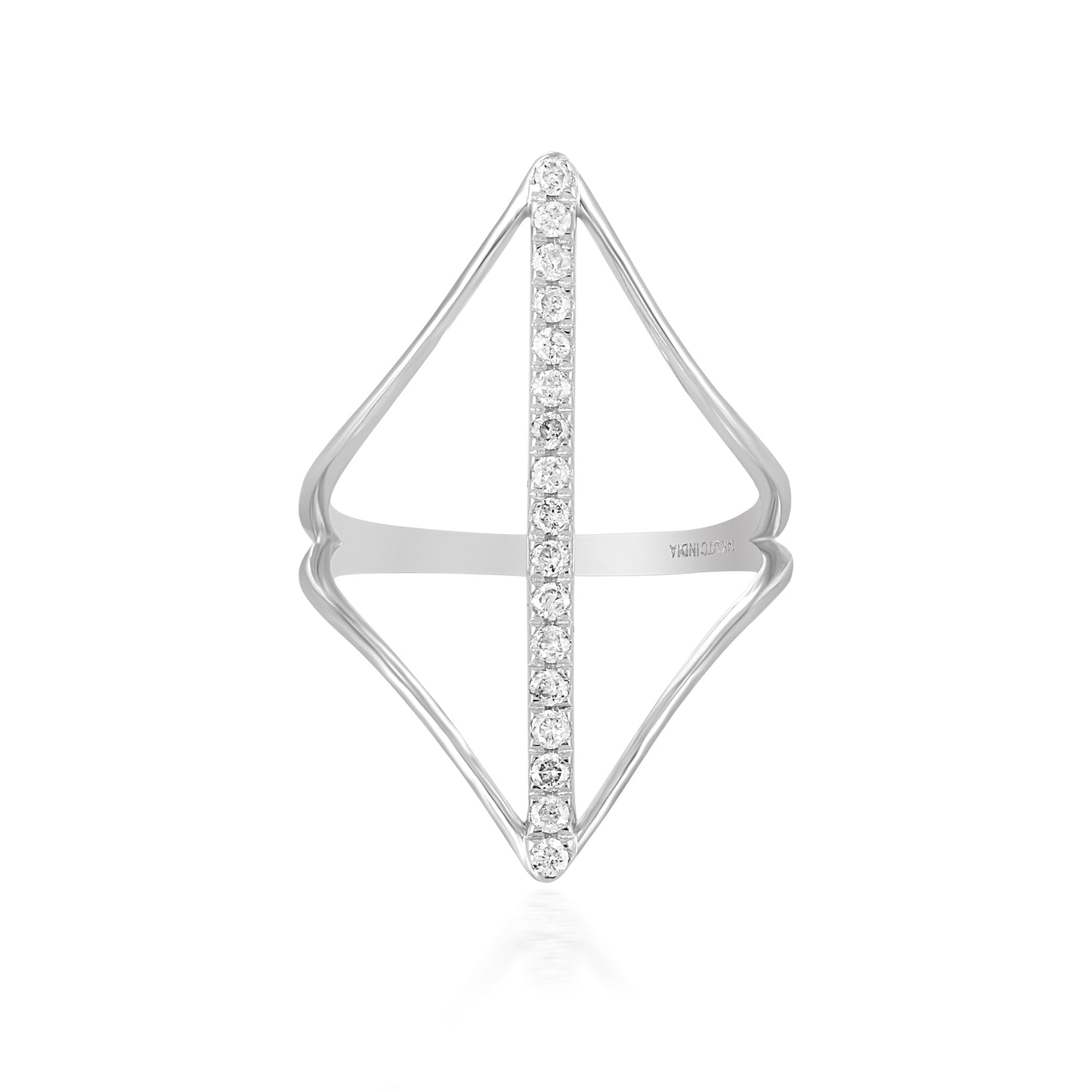 14K White Gold Diamond Wave Ring