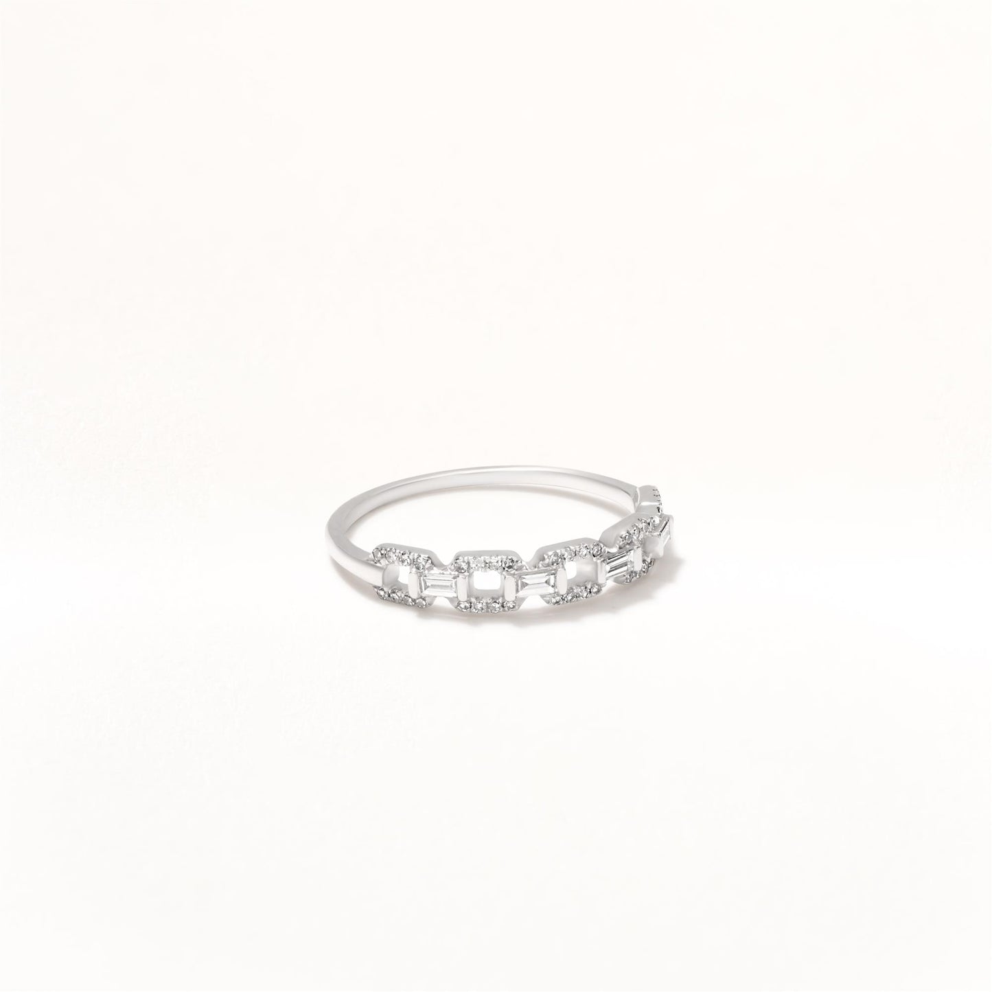 Chain 14K White Gold & Diamond Ring