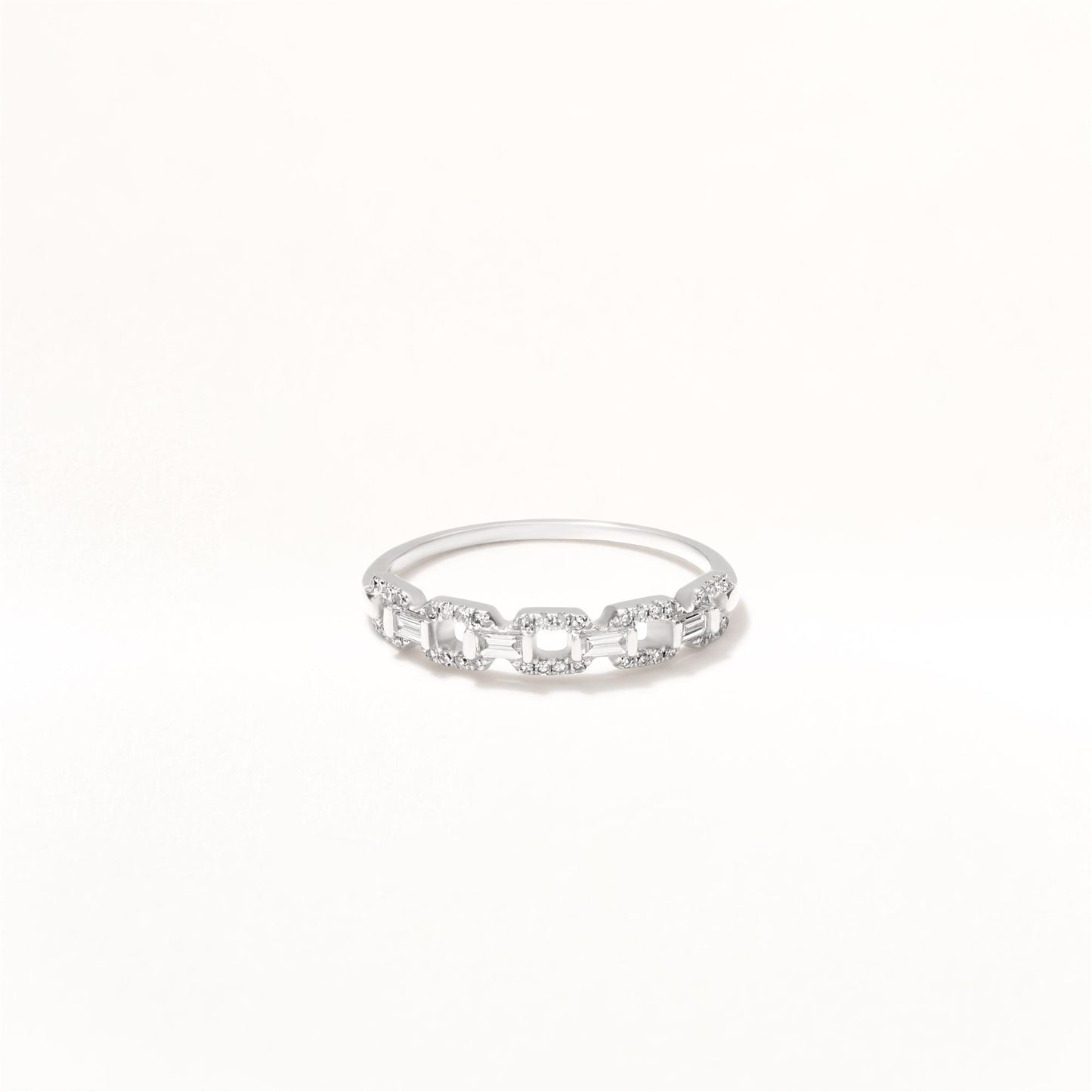 Chain 14K White Gold & Diamond Ring
