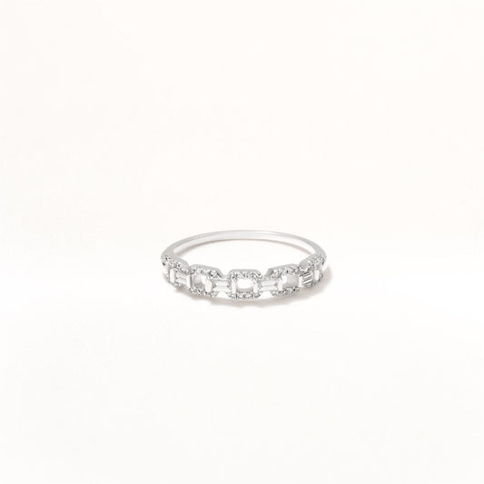 Chain 14K White Gold & Diamond Ring