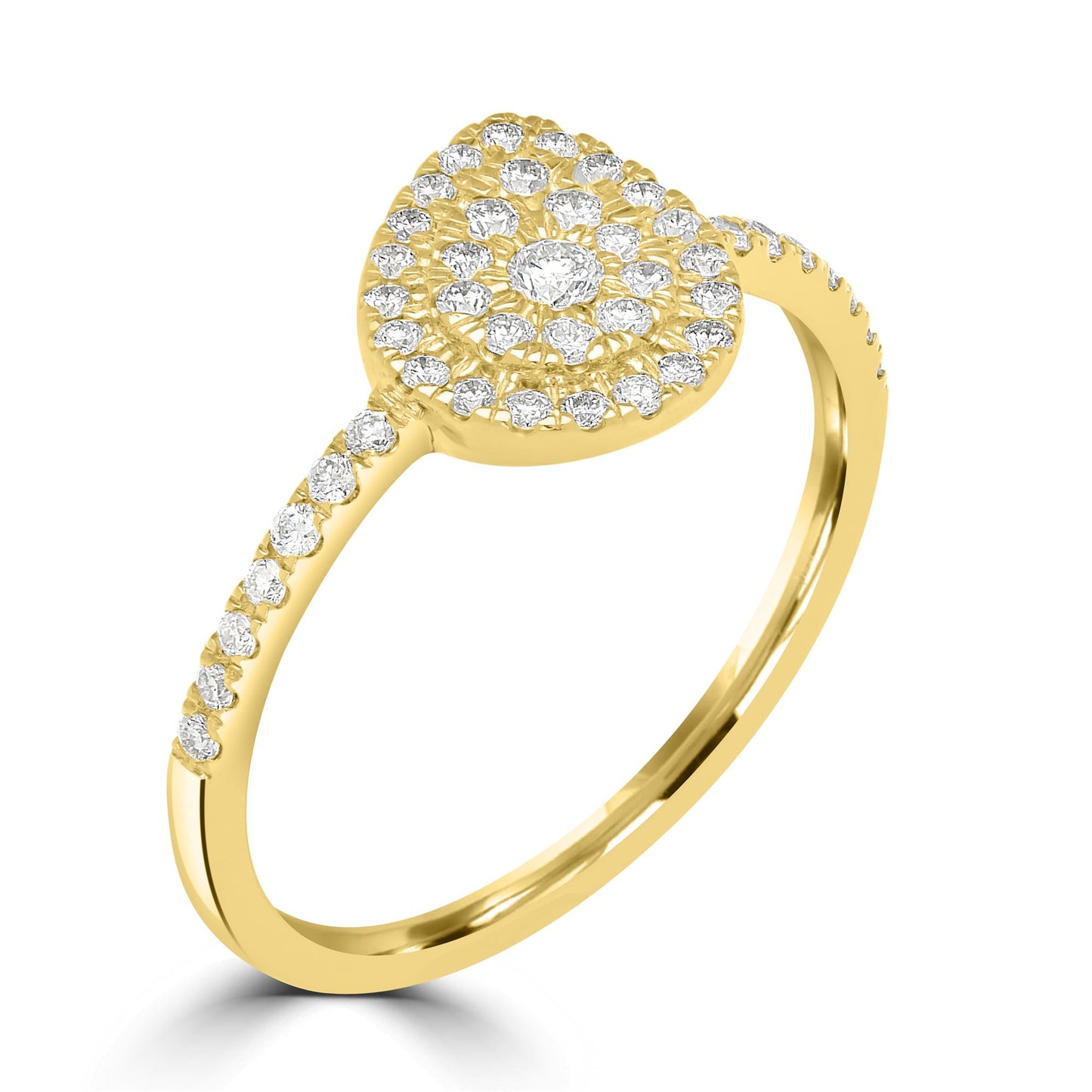 Slanted Teardrop 14K Yellow Gold & Diamond Ring