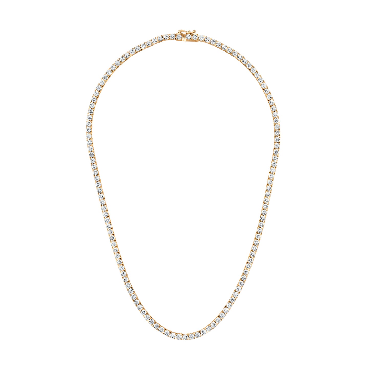 14K Yellow Gold Diamond Bailey Tennis Necklace
