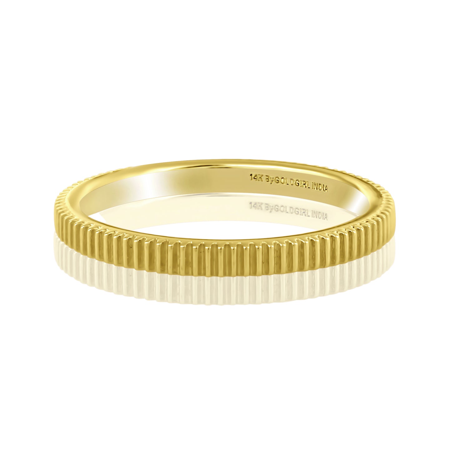 Ribbed Texture 14K Gold Ring