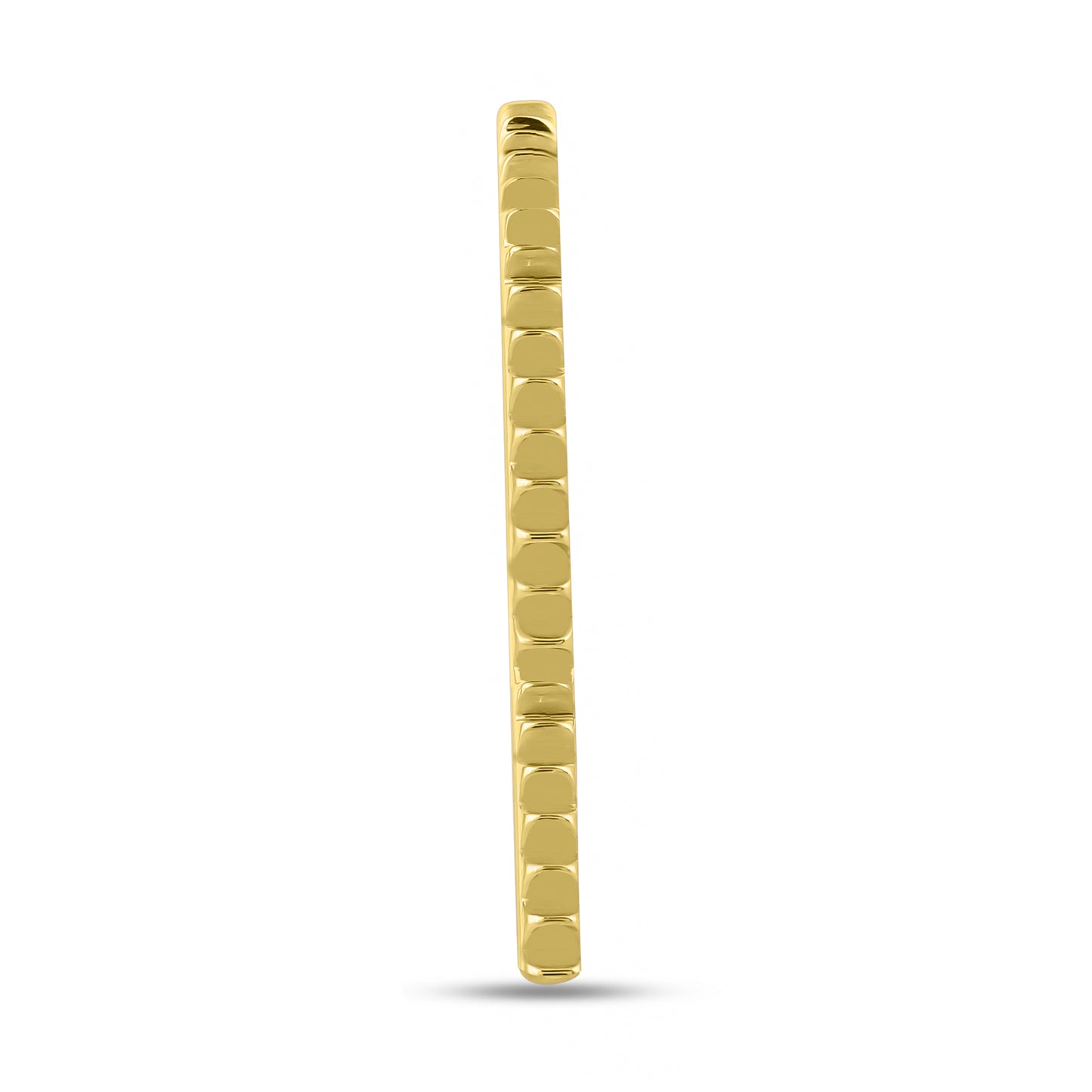 Narrow Ribbed Texture 14K Gold Ring