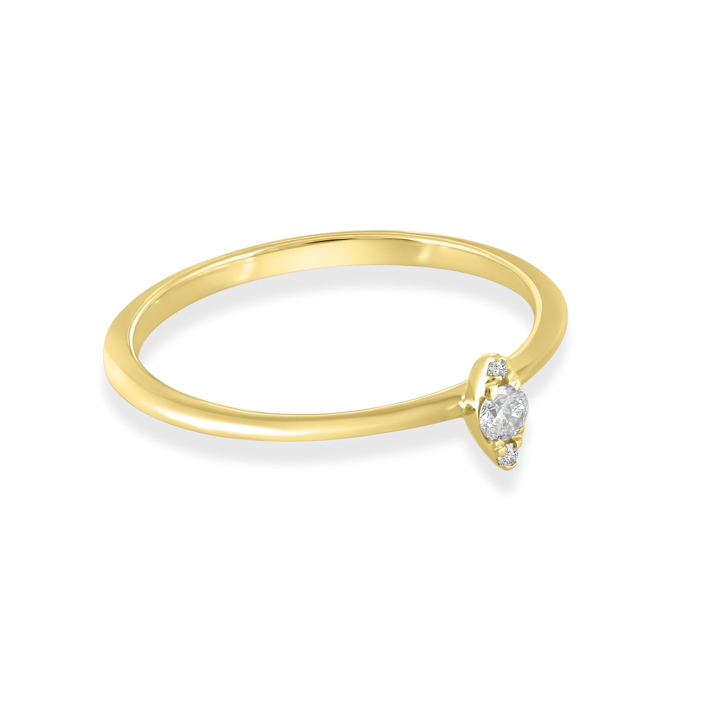 Small Oval 14K Gold & Diamond Ring