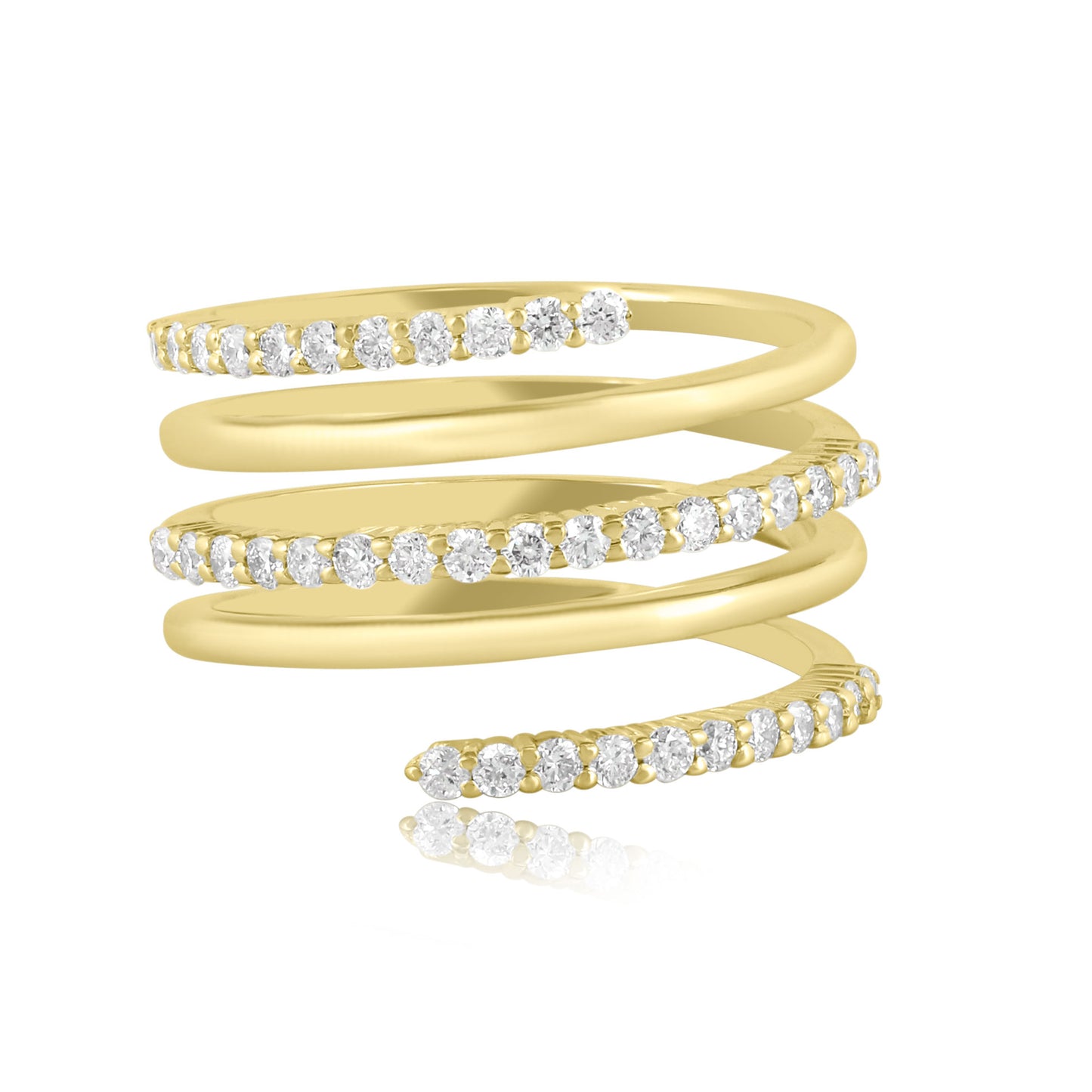 The 14K Yellow Gold Bowery Diamond Spiral Wrap Ring