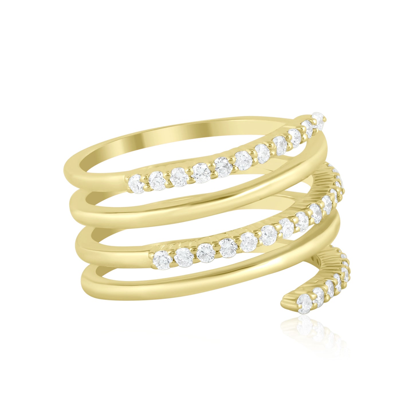 The 14K Yellow Gold Bowery Diamond Spiral Wrap Ring