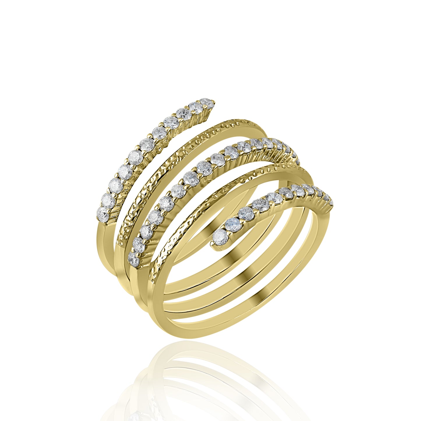 The 14K Yellow Gold Bowery Diamond Spiral Wrap Ring