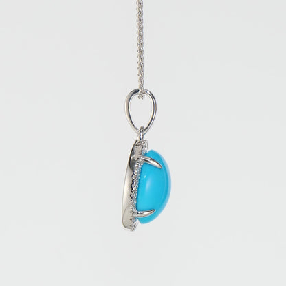 14K White Gold Kimmie Turquoise Necklace