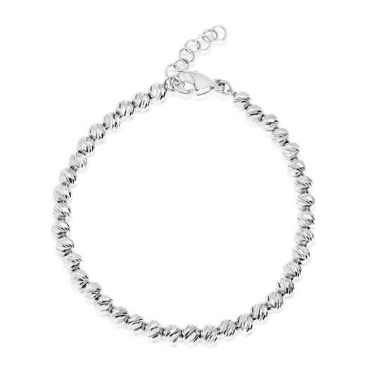 14K White Gold Lydia Beaded Bracelet