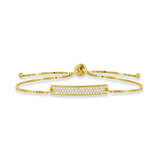 14K Yellow Gold Diamond Bolo Leonard Bracelet