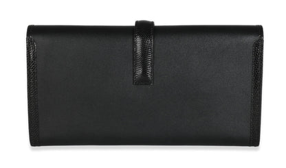 Hermes Jige Black Lizard Clutch