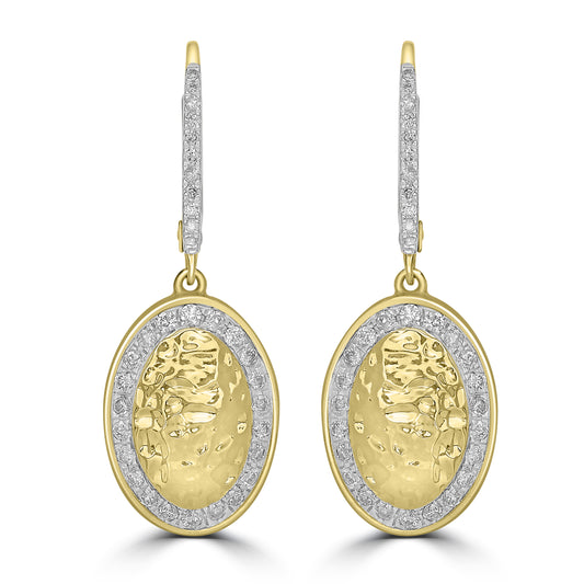 14K Yellow Gold Diamond Mercer Drop Earrings