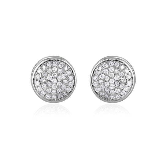14K White Gold Diamond Stud Elizabeth Earrings