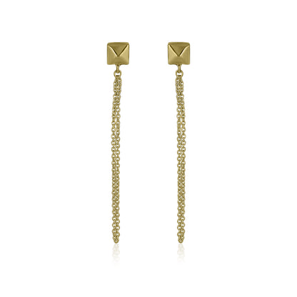 Delicate Chain Link 14K Yellow Gold Dangle Earrings